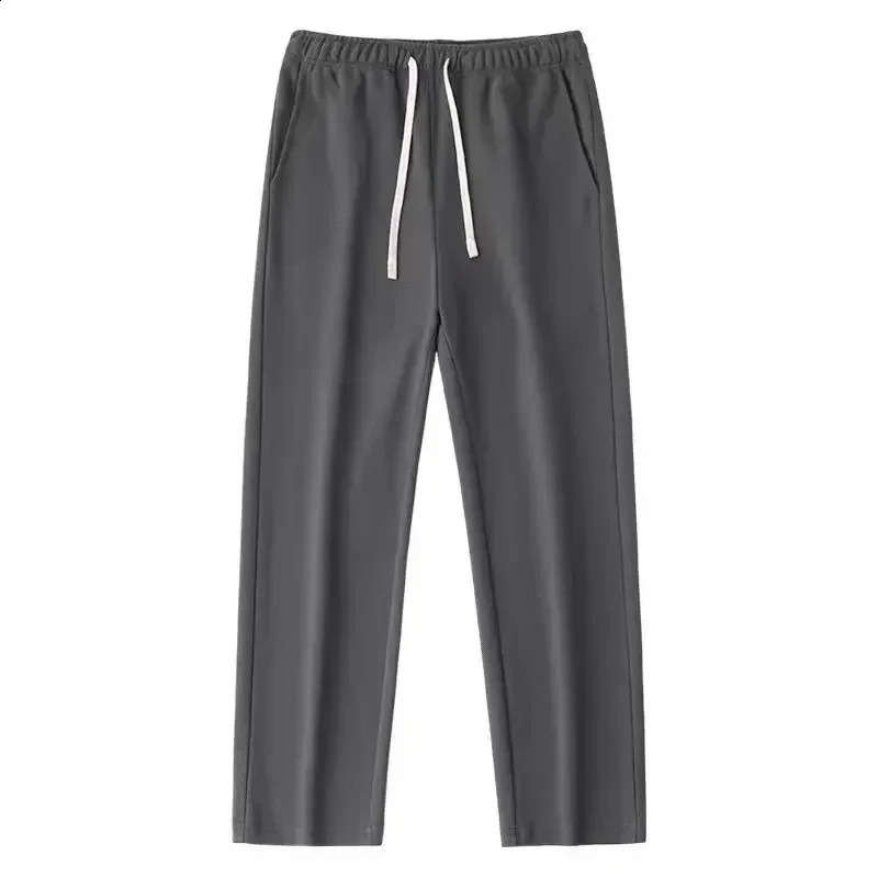 Casual Men Sweatpants Breathable Fashion Sportswear Drawstring Wide Leg Straight Track Pants Cotton Casual Loose Trousers Male 240822