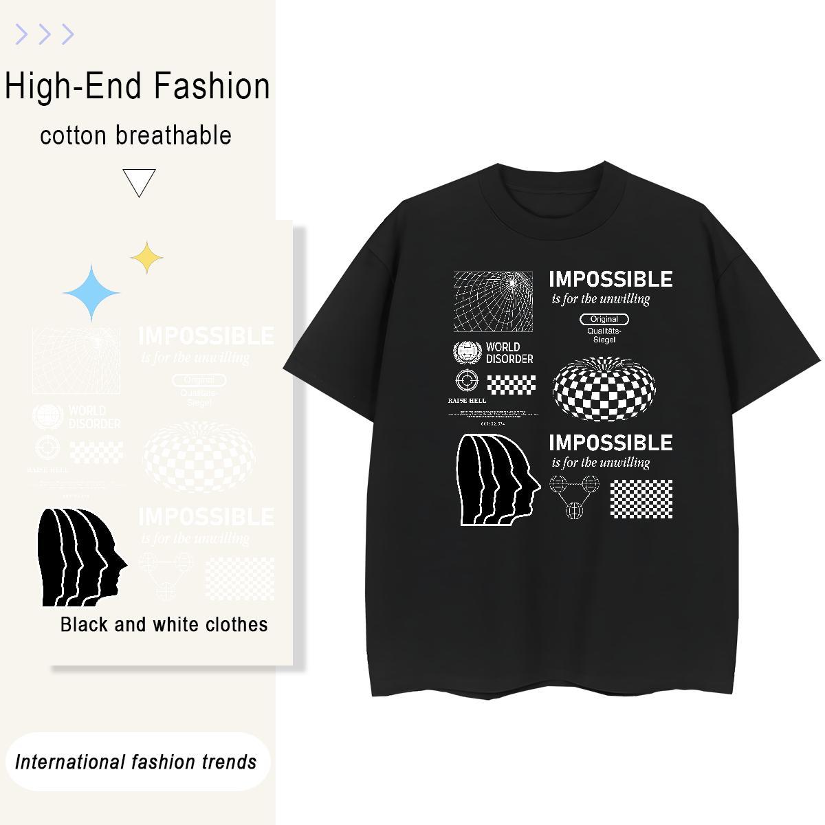 Cool Design Mens Tshirts Beach 230g Cotton Customized Crew Neck Breathable side face T-Shirts 2024 DIY Tee Shirt