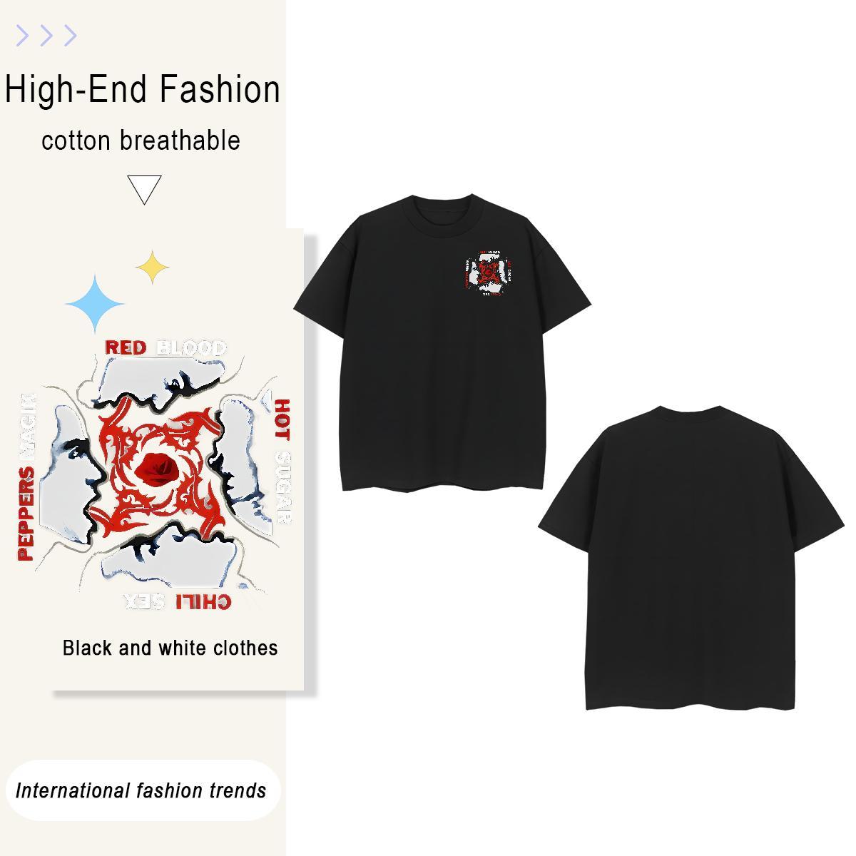Brand Women Tees 100% Cotton 230g scary Casual T-Shirts for Women Round Neck Short Sleeve Cartoon Printing L-4XL Clothes Shirt