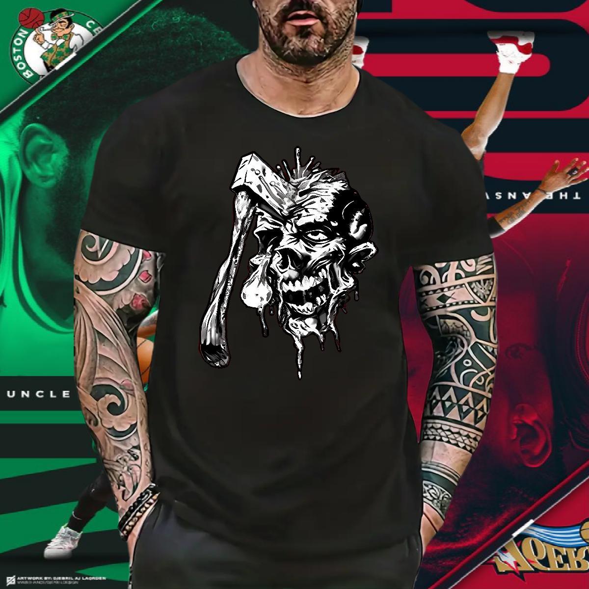 Custom Men Tops Tees 100% Cotton 230g Beach skull Short Sleeve O-Neck T shirt Free Shipping Customized Print Top Tees