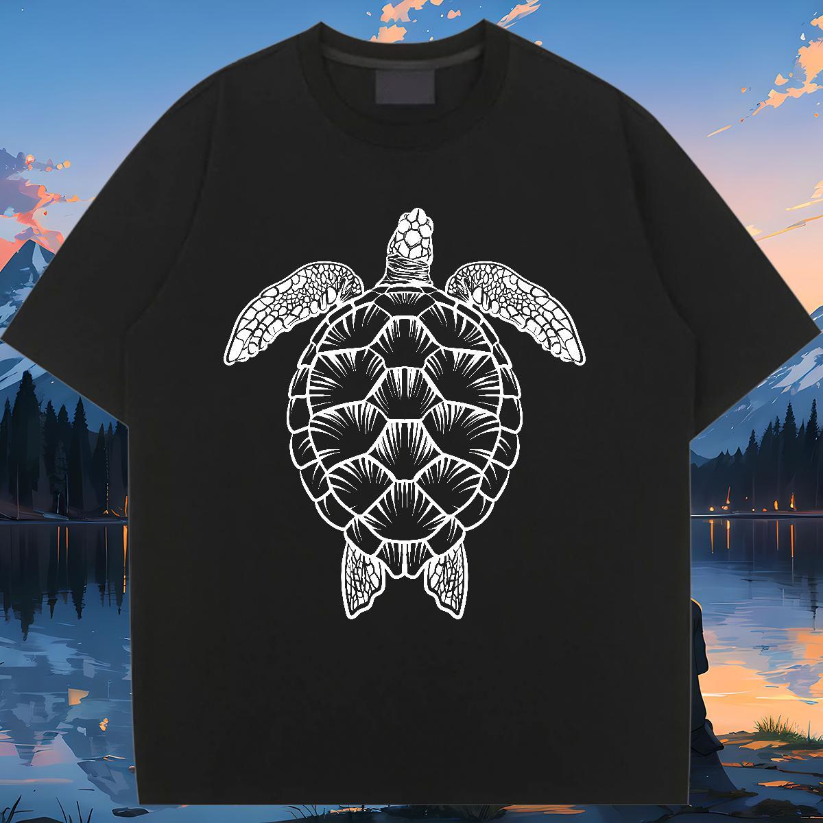 DIY Womens T Shirts Short sleeve Soft 230g 100% Cotton Unisex Tshirts Anime Oversized tortoise Street Wholesale Tops Tees