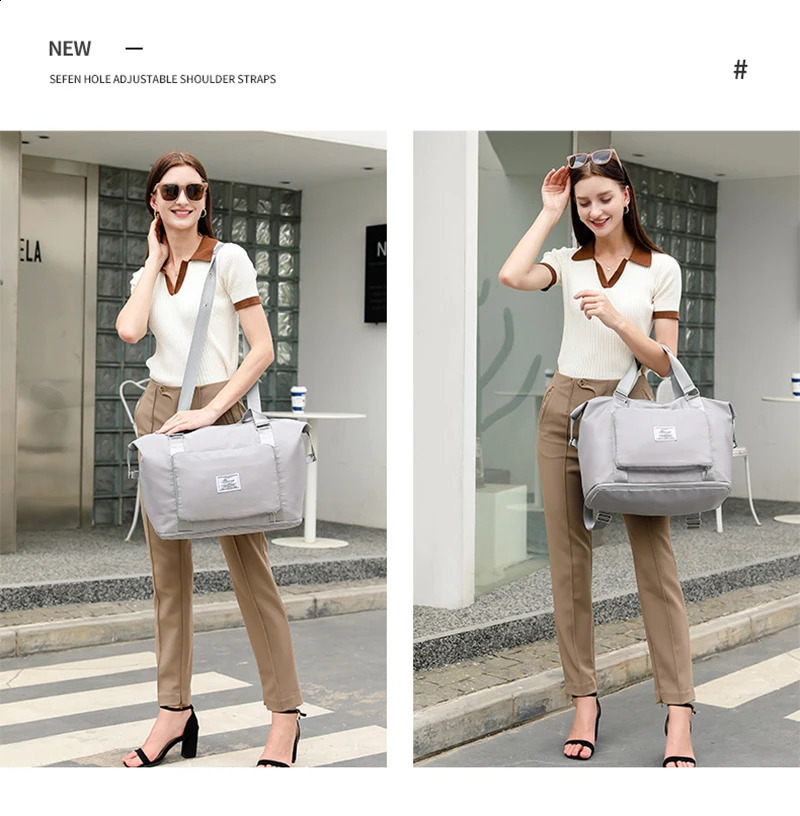 Large capacity folding travel bag waterproof handbag mens fitness bag travel backpack luggage handbag 240904