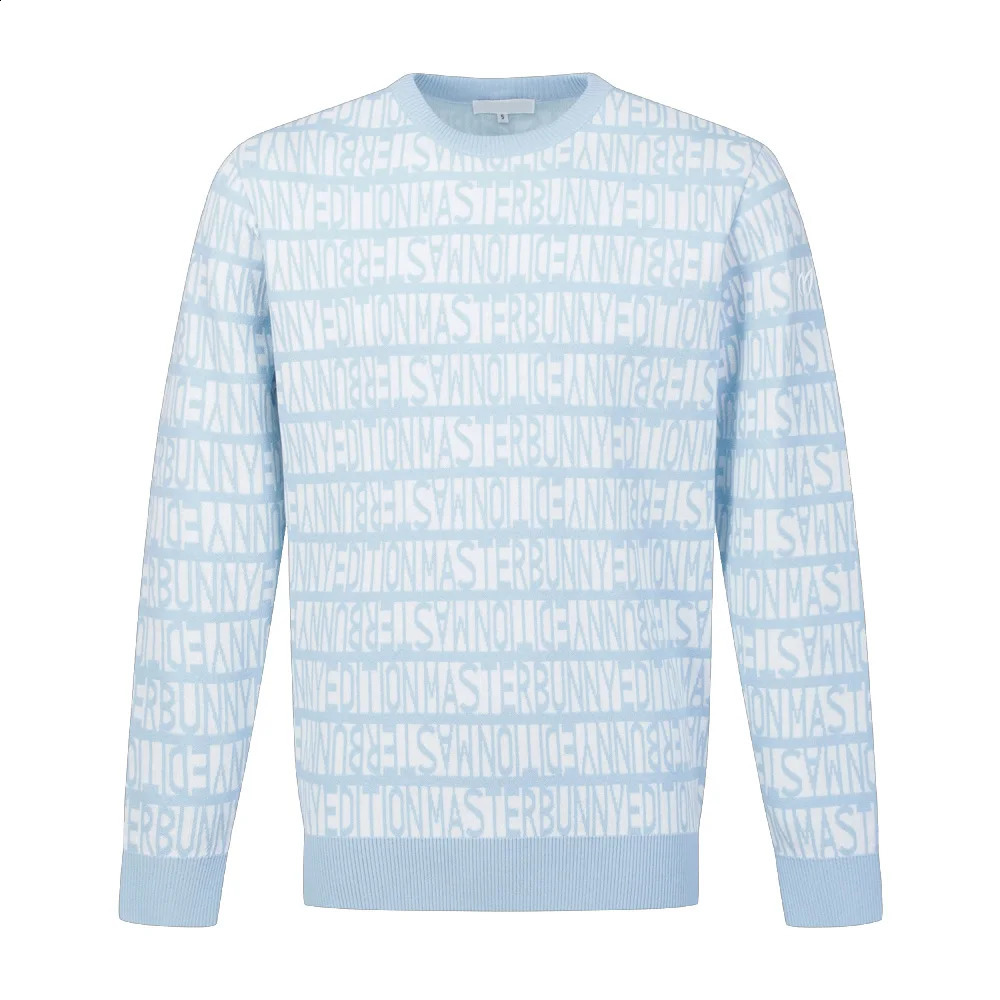 Mens Trendy Golf Clothes with Letters Knitted Sweater High Elasticity and Comfort Versatile for Daily Use Sports 240821