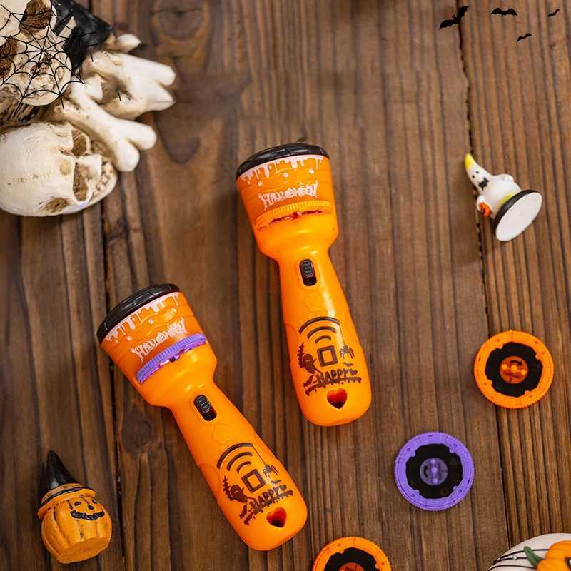 Cartoon Luminous Ghost Pumpkin Projector Flashlight Toys Children Light Pattern Sleep Flashlight Baby Educational Halloween Gift Y240821