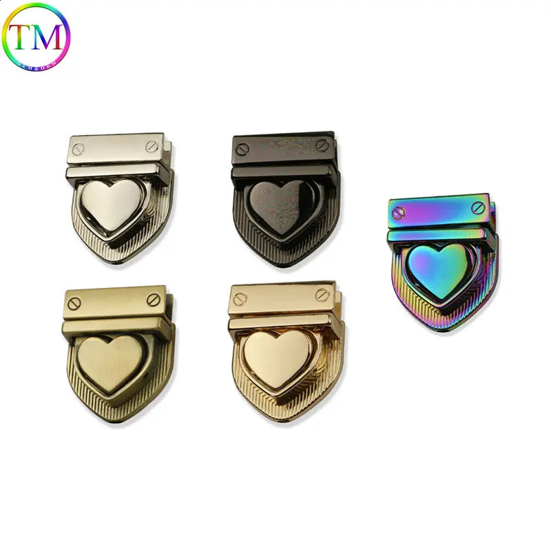 28 * 32mm metal heart-shaped press lock fashion bag switch lock for DIY handbags wallets luggage hardware closure accessories 240821