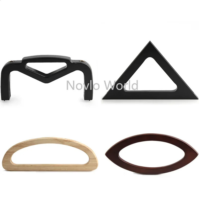 1-2-10 pieces of solid wood bags with various shapes handle replacement DIY handbag wallet woven bag classic accessories 240821