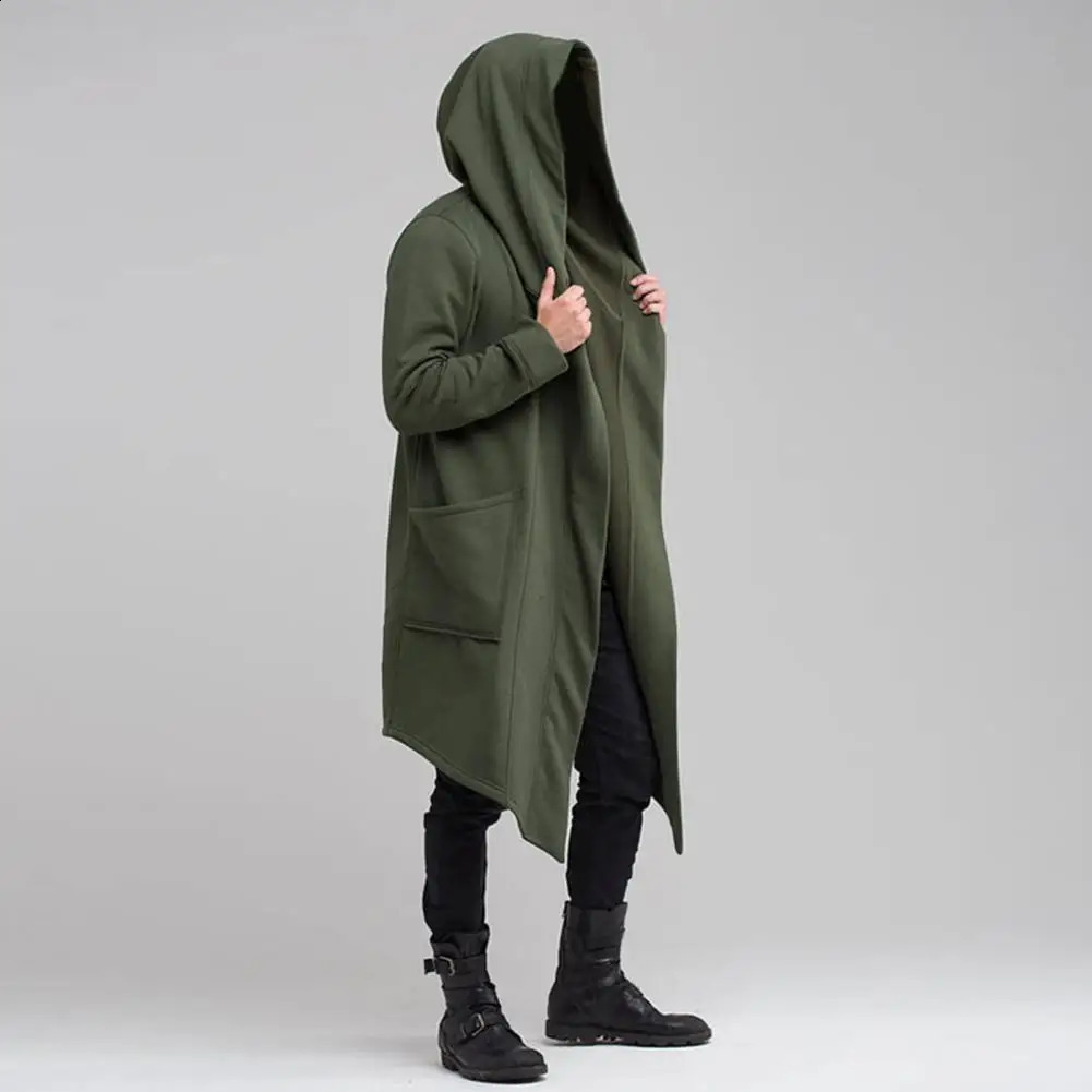 Winter Clothing Fashionable Mens Winter Windbreaker Stylish Hooded Long Coat for Cold-proof Comfort Ideal for Autumn Winter 240822