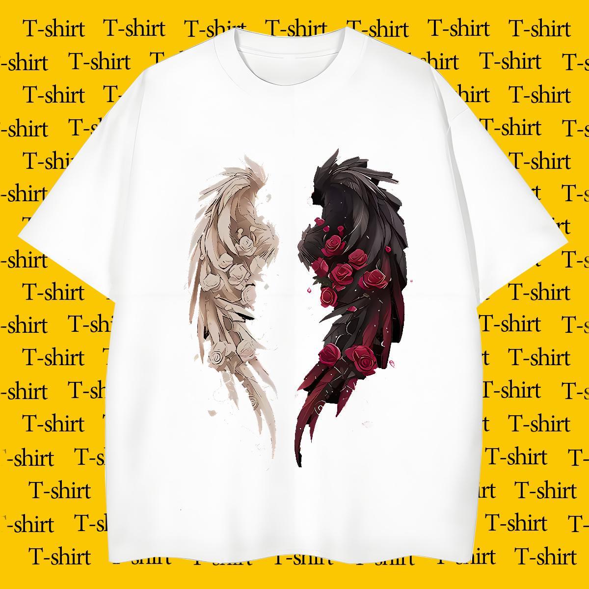 Fashion Design Tshirts 230g Cotton Sport wing Breathable Short Sleeve T-Shirts Classic Skull Wear