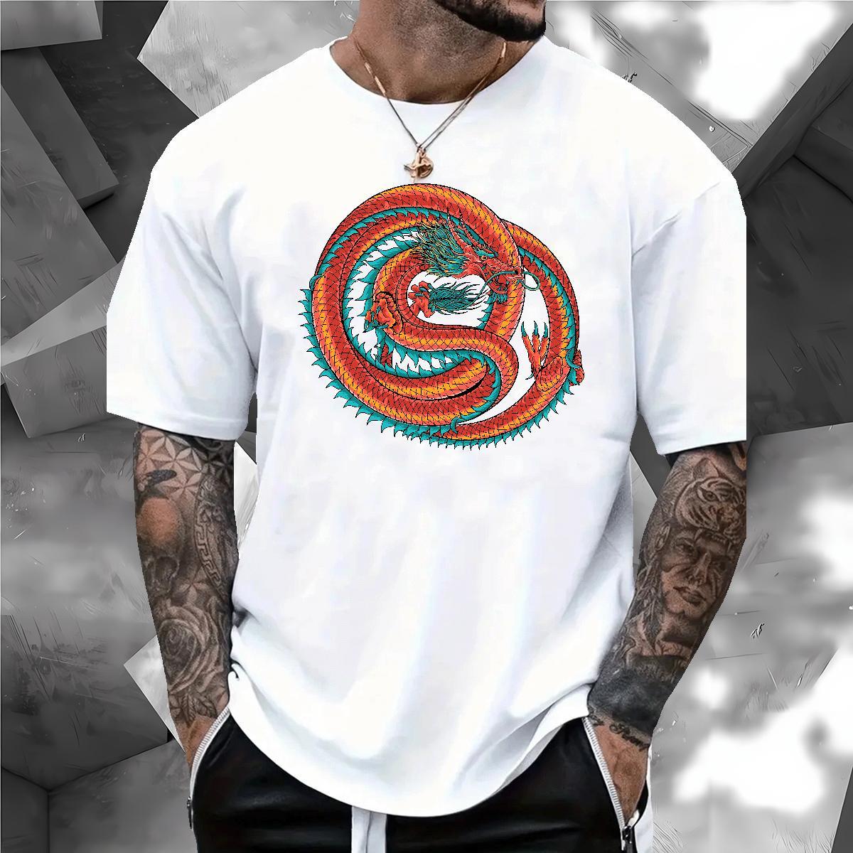 Designer dragon Mens T Shirts Daily Wear Men Tshirts 230g Cotton Custom O Neck Short Sleeves Graphic Top Tees
