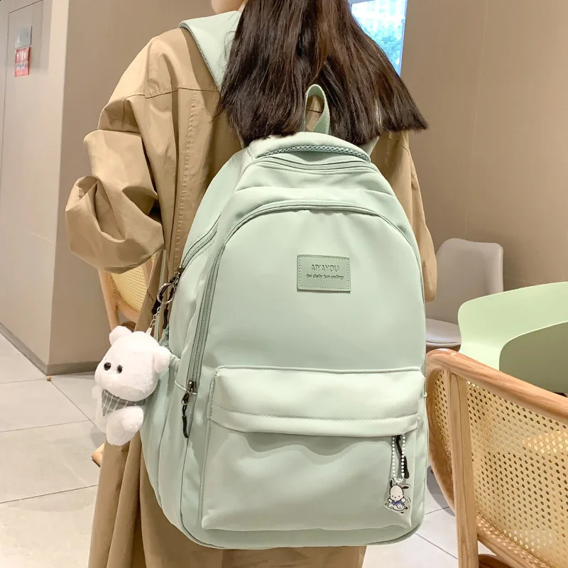 Fashion Women Pink Waterproof Student Backpack l Travel Leisure School Bag Lady Nylon Cute Book Female Laptop College Bag 240822
