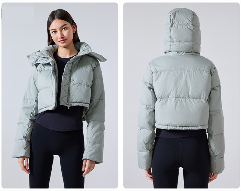 2025--Jacket Women Outfit Puffer Solid Color Short Down Coat Sports Winter Outwear 25121