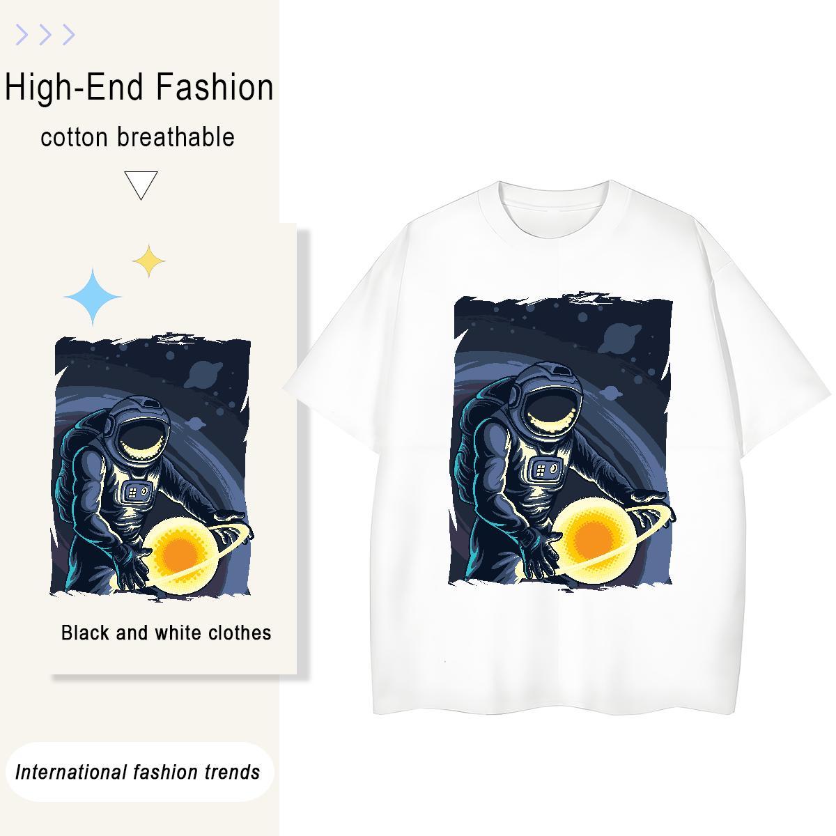 Wholesale Tshirt for Man Woman 230g 100% Cotton universe Hip Hop T Shirts Women Breathable Crew Neck Customized Top Shirts