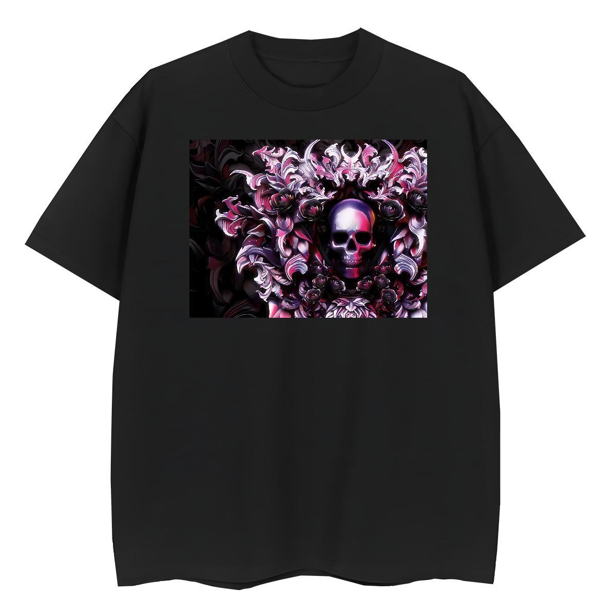 2024 Designer T Shirts Women 100% Cotton 230g Breathable Short Sleeve Street Casual skull Womens Tshirts Designer Nice Cartoon Print Clothes