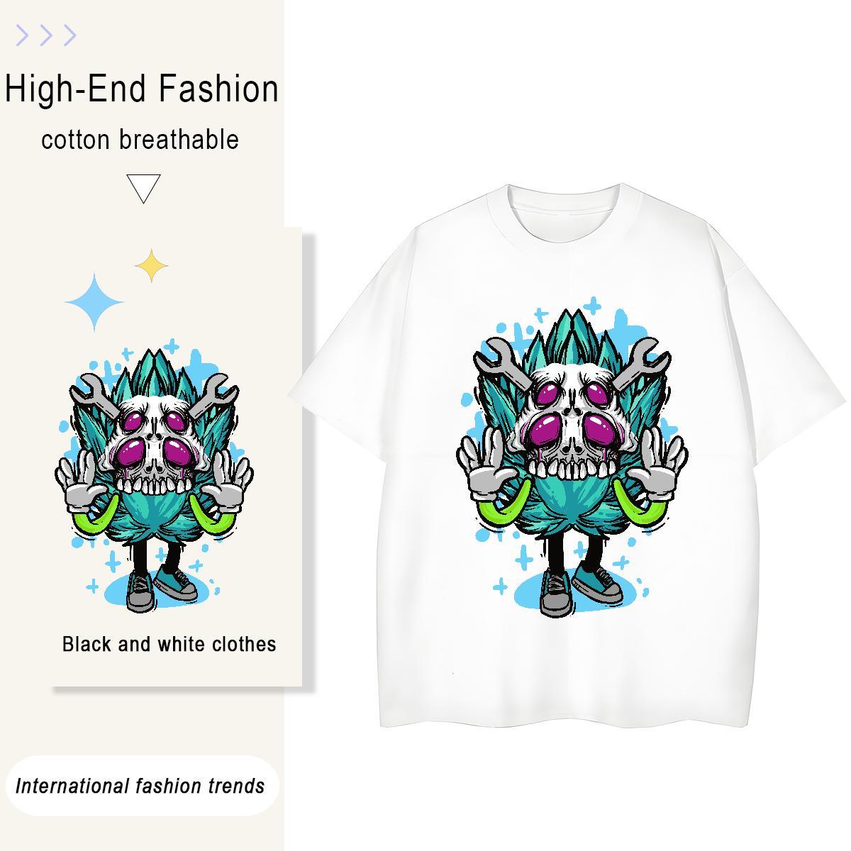Popular Tshirt for Man Woman Casual 230g Pure Cotton DIY Anime Breathable Crew Neck ET T-Shirts for Men Designer Fashion Tees