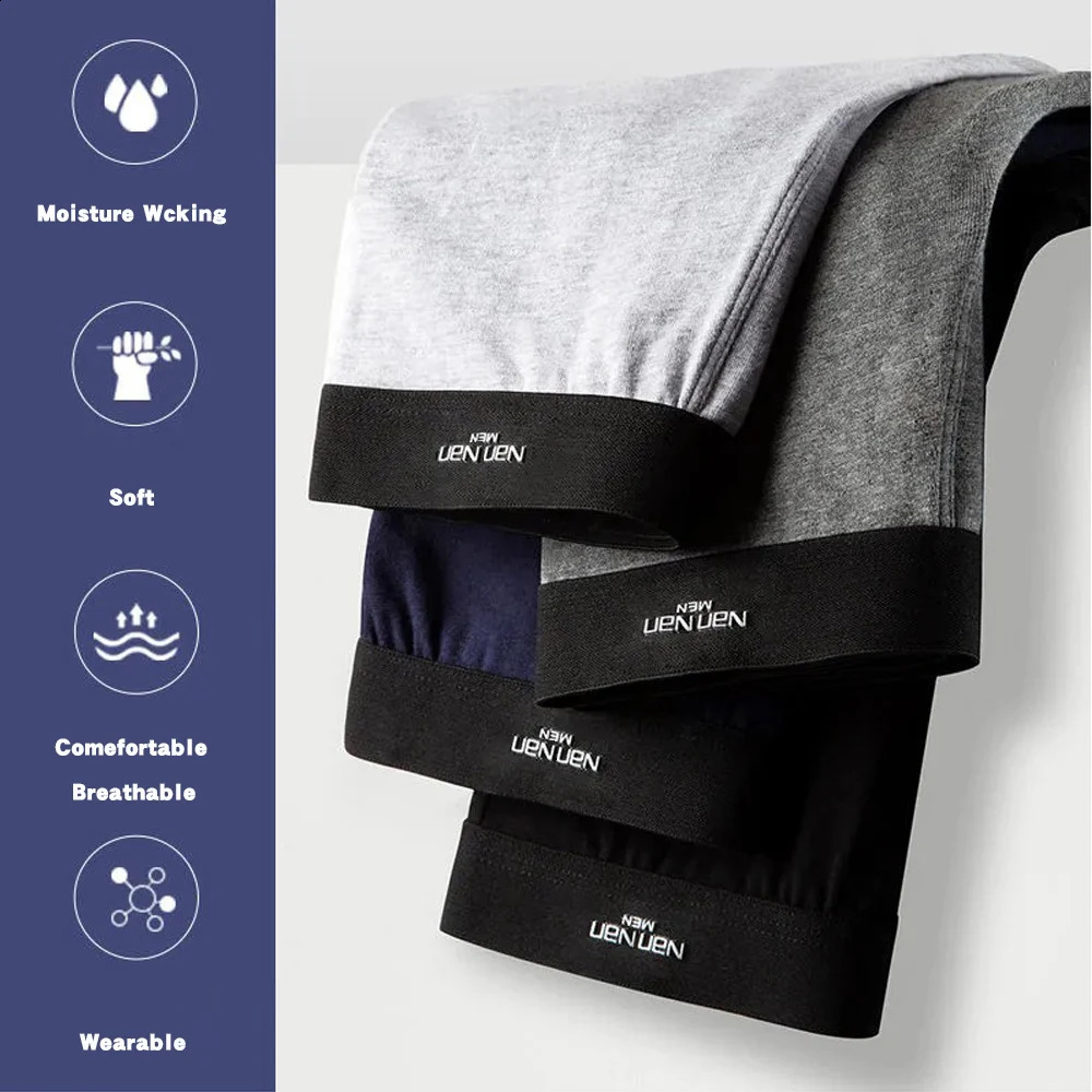 Mens Boxing Shorts Underwear Calzoncillos Calecon Soft Cotton Sexy 3D Pocket Shirt Large Size 240822