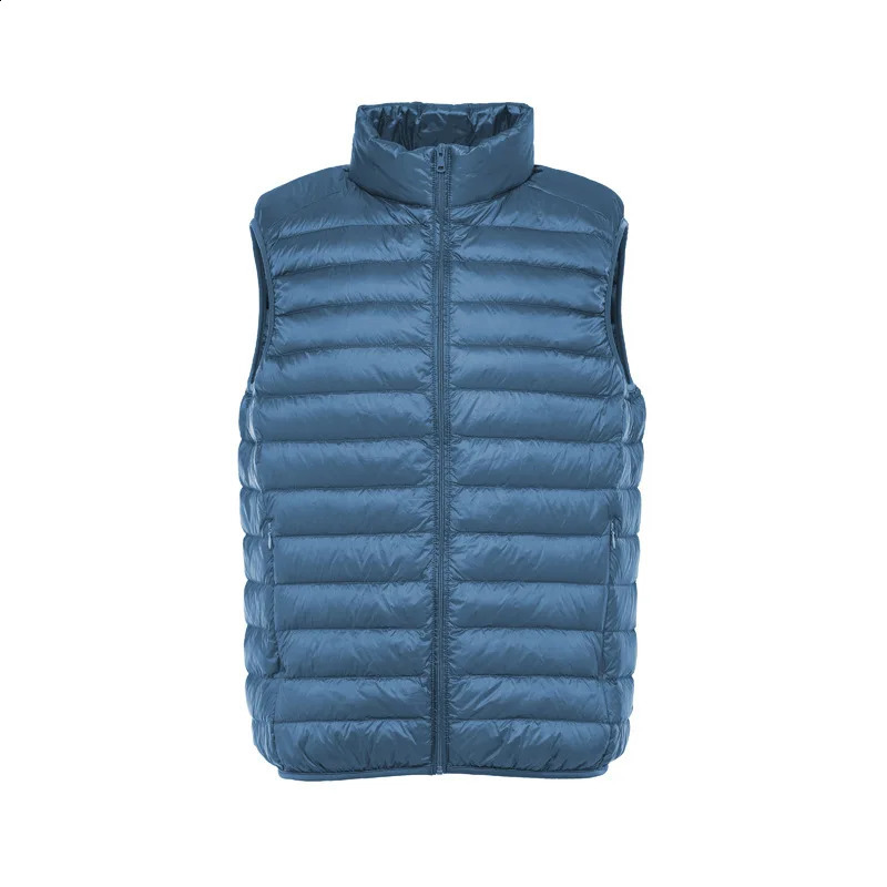 Autumn and Winter Mens Premium Lightweight Jacket Tank Top Lined Stand Collar Short Warm 240822