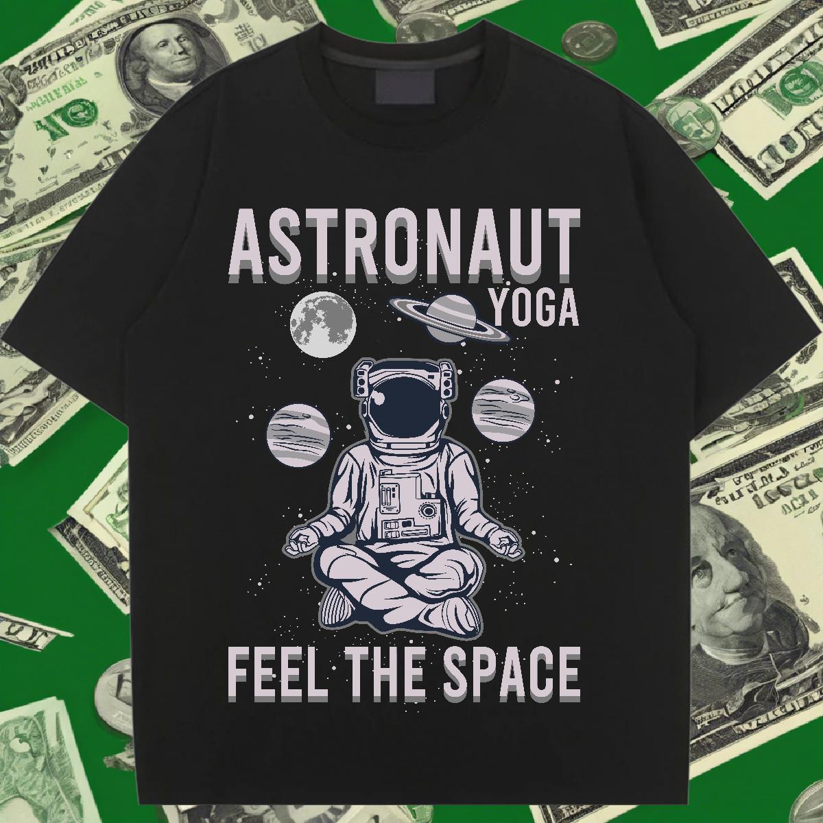 Female Tshirt for Man Woman 230g 100% Cotton cosmonaut High Street Hip Hop Women T Shirts Breathable Short Sleeve Skull Tshirts