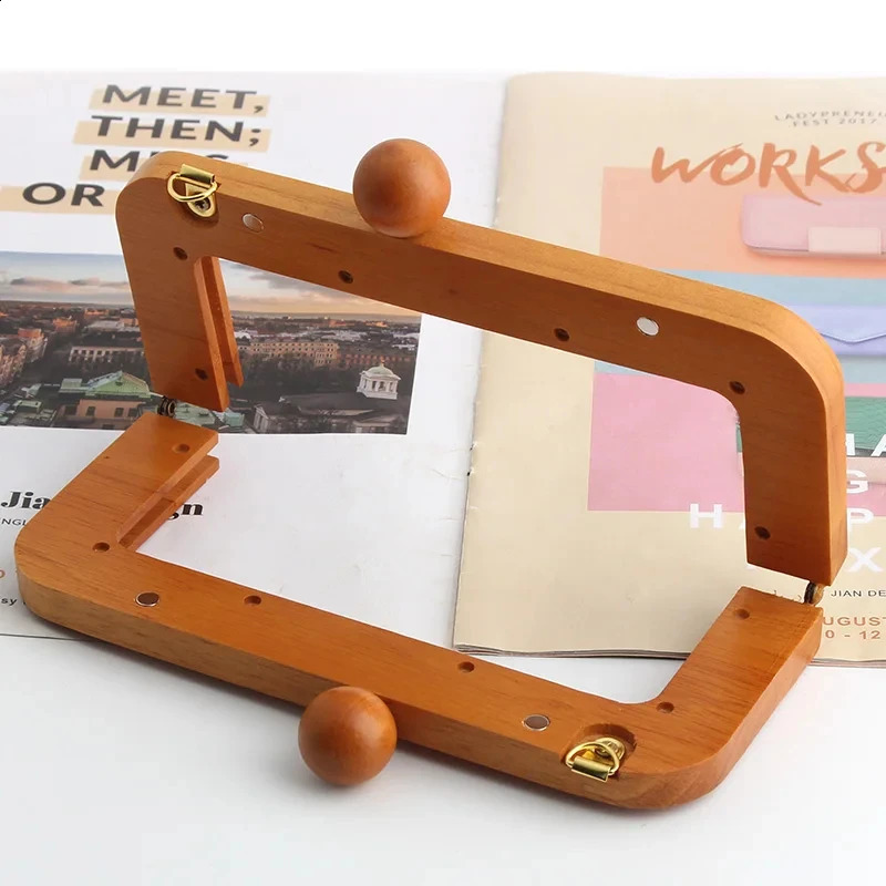 1 piece 20cm wallet frame wooden handbag closed kiss buckle handbag frame lock buckle DIY sewing bag accessories 240821
