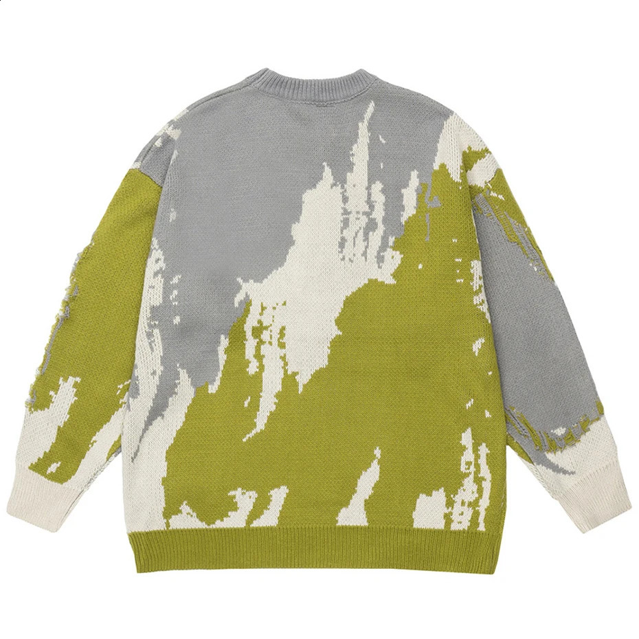Punk knit sweater mens extreme ner oversized Harajuku streetwear autumn and winter hiphop pullover top 240821