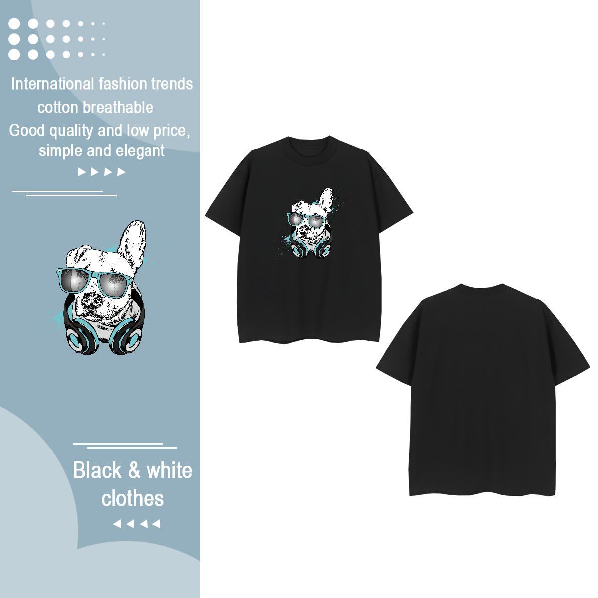Designer T Shirts Women Breathable Short Sleeve 230g 100% Cotton Woman Tshirt Custom Print Oversized dog Beach Female Clothes Shirt