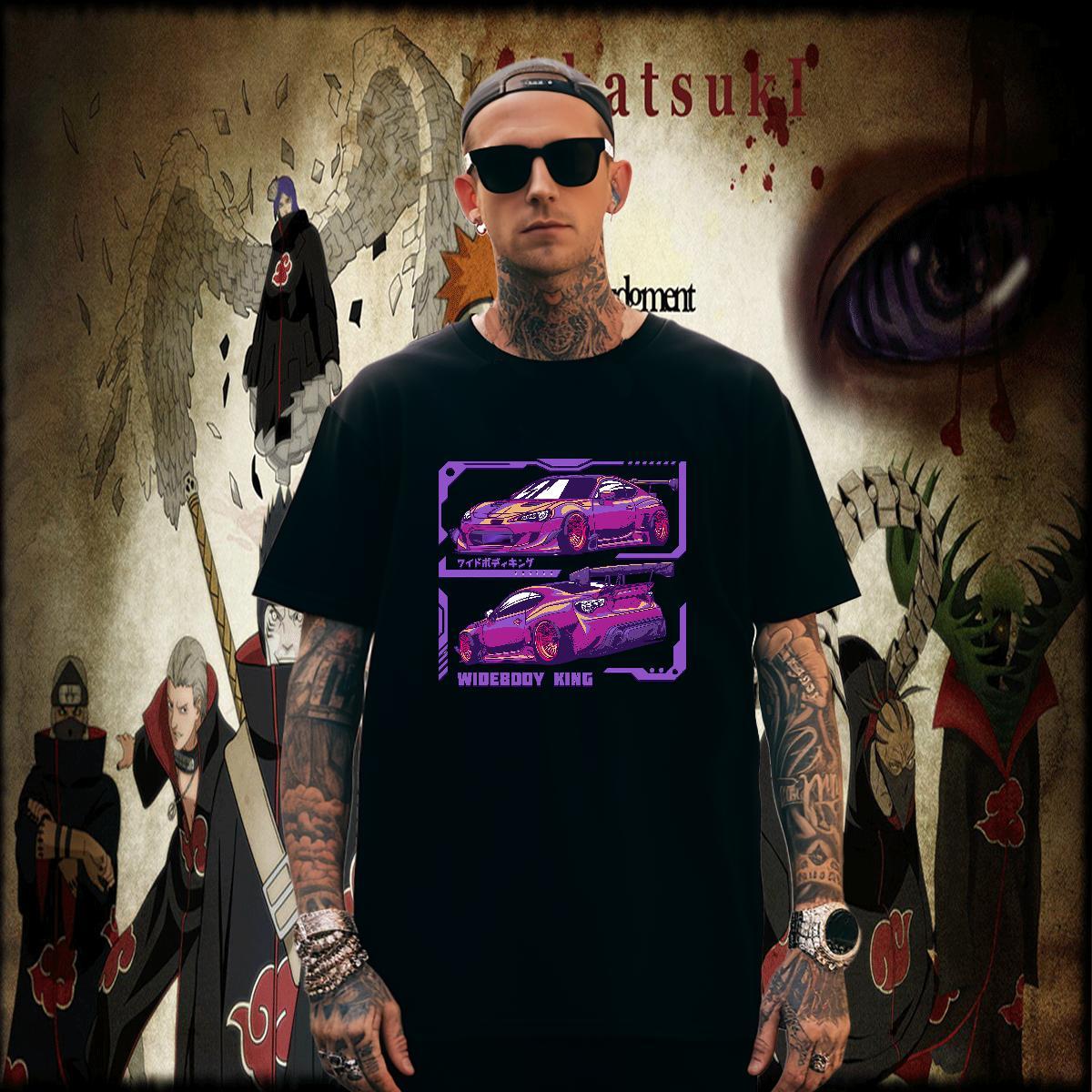 Cool car T shirt Street Tshirt for Man Woman 230g Pure Cotton Fashion New Breathable Short Sleeve Plus Size Cartoon Top Tees