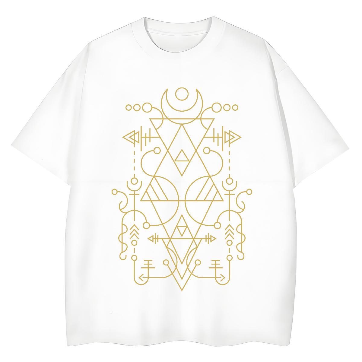 5A Tshirt for Man Woman 230g Cotton Geometric line Hip Hop Street T Shirts Women Breathable Short Sleeve Plus Size Cartoon Tops Tees