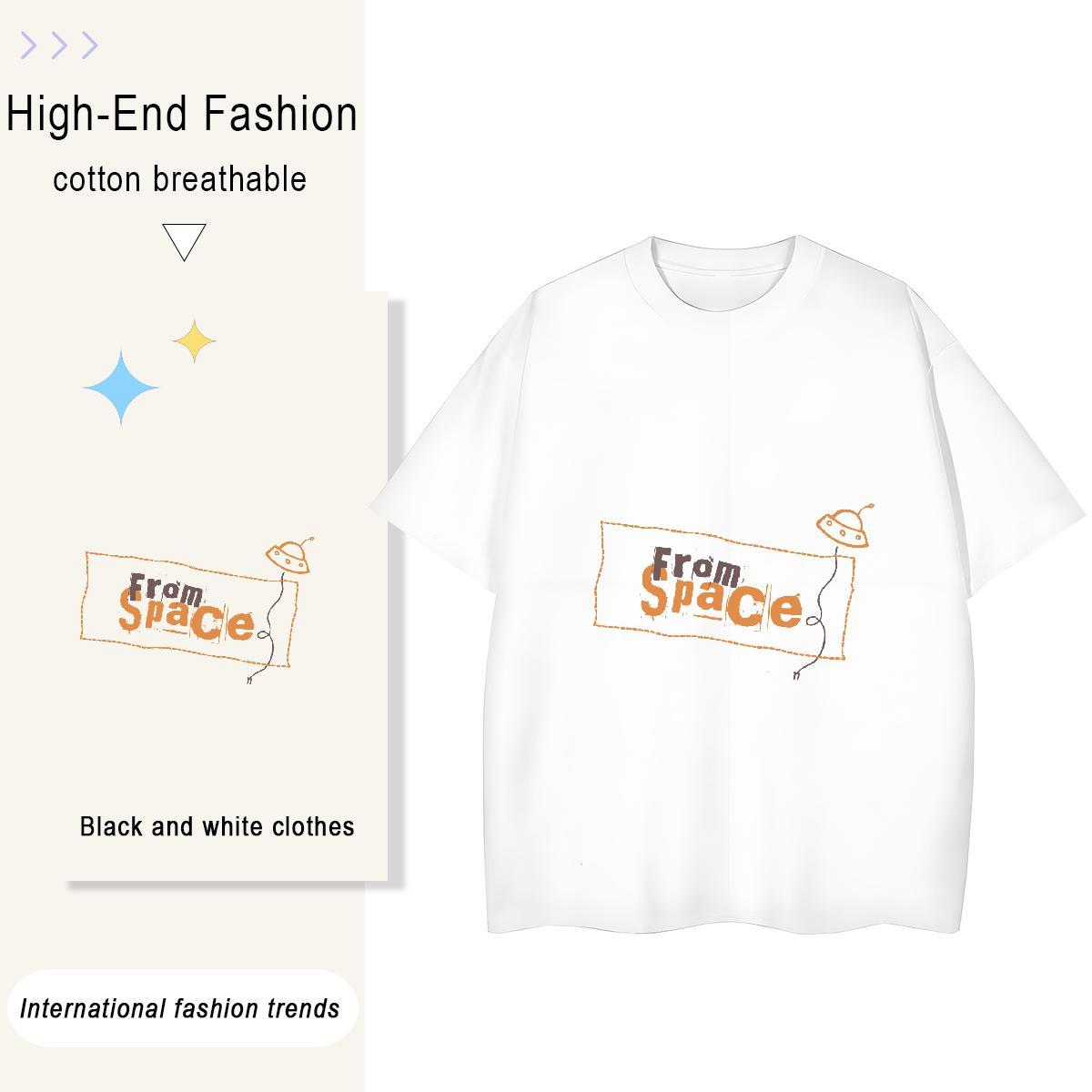 Soft Women Tshirts 230g Cotton letter Summer Casual T Shirt For Woman Breathable Short Sleeve Skull Tops Shirt