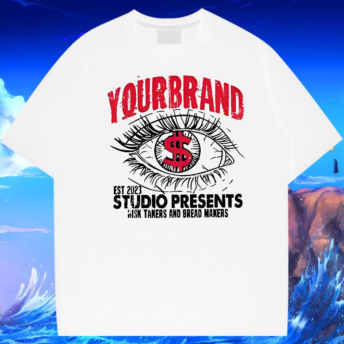 2024 Summer Street Casual Men Tops Tees dollars Breathable Short Sleeve 230g 100% Cotton T shirt Cool Design Custom Print Plus Size Tees Shirts