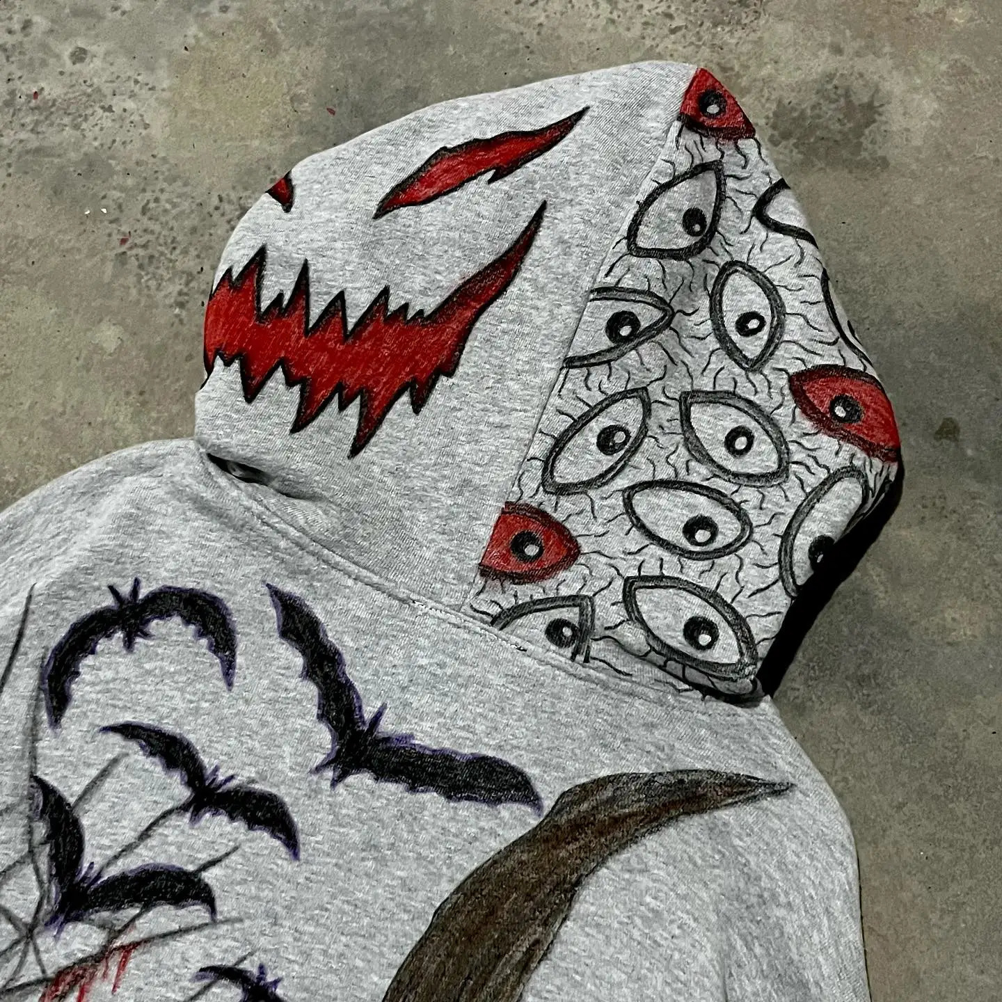 Harajuku eyes printing hoodies women oversized zip up hoodie streetwear goth sweatshirt korean tops grunge couples y2k clothes 240822