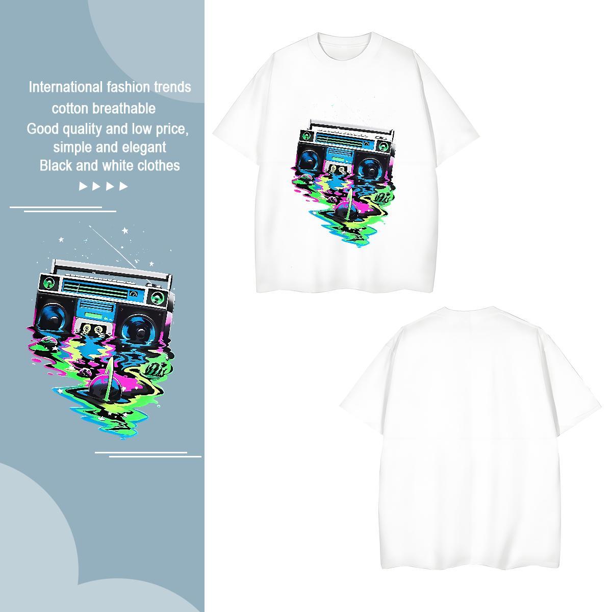 Free Shipping radio T Shirts Men Casual Daily Wear Tshirts 230g 100% Cotton Stylist Short Sleeve Soft Oversized 4XL Tee Shirt