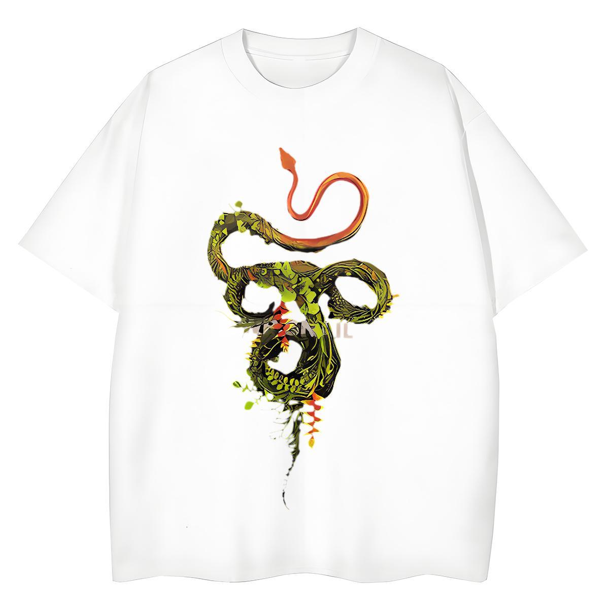 2024 Designer T-Shirts Short sleeve Soft 100% Cotton 230g Unisex Tshirts Floral Print snake Beach Comfortable Tees