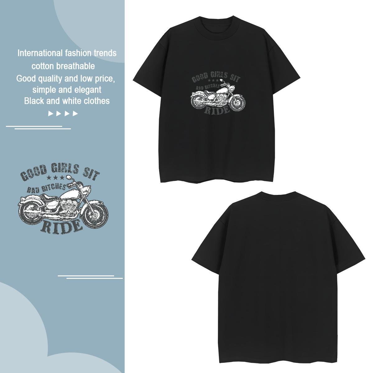 TOP Quality motorbike Men T Shirts Beach Tshirts 230g Cotton Classic Casual Breathable Crew Neck DIY Anime Tops Tees
