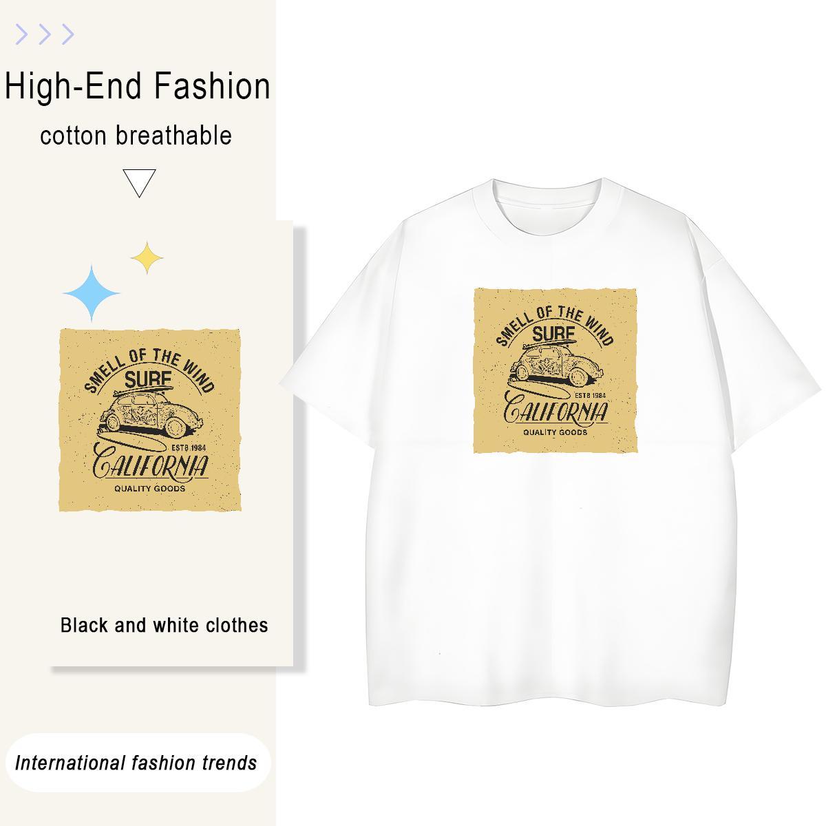 Popular Tshirt for Man Woman Street 230g Cotton Oversized 3XL 4XL Breathable Short Sleeve car T Shirt For Man Classic Casual Clothings