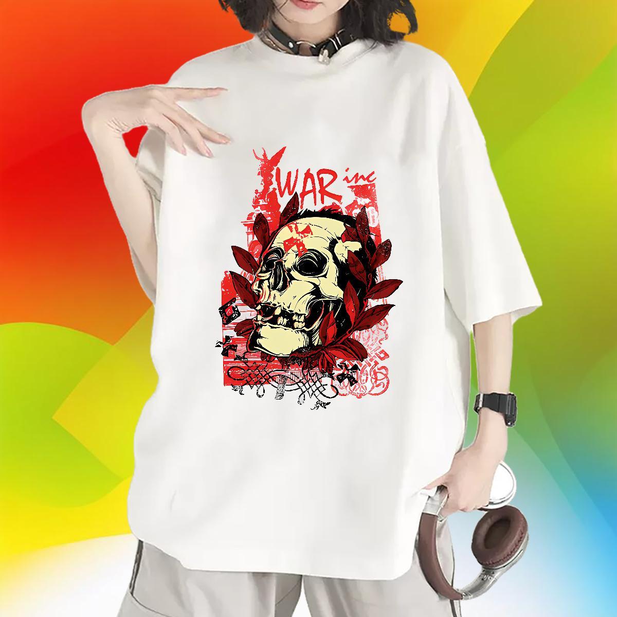Designer Nice Unisex Tshirts 230g Pure Cotton scary Sports Street Wear T Shirts Women O-Neck Short Sleeve Plus Size Custom Top Shirts