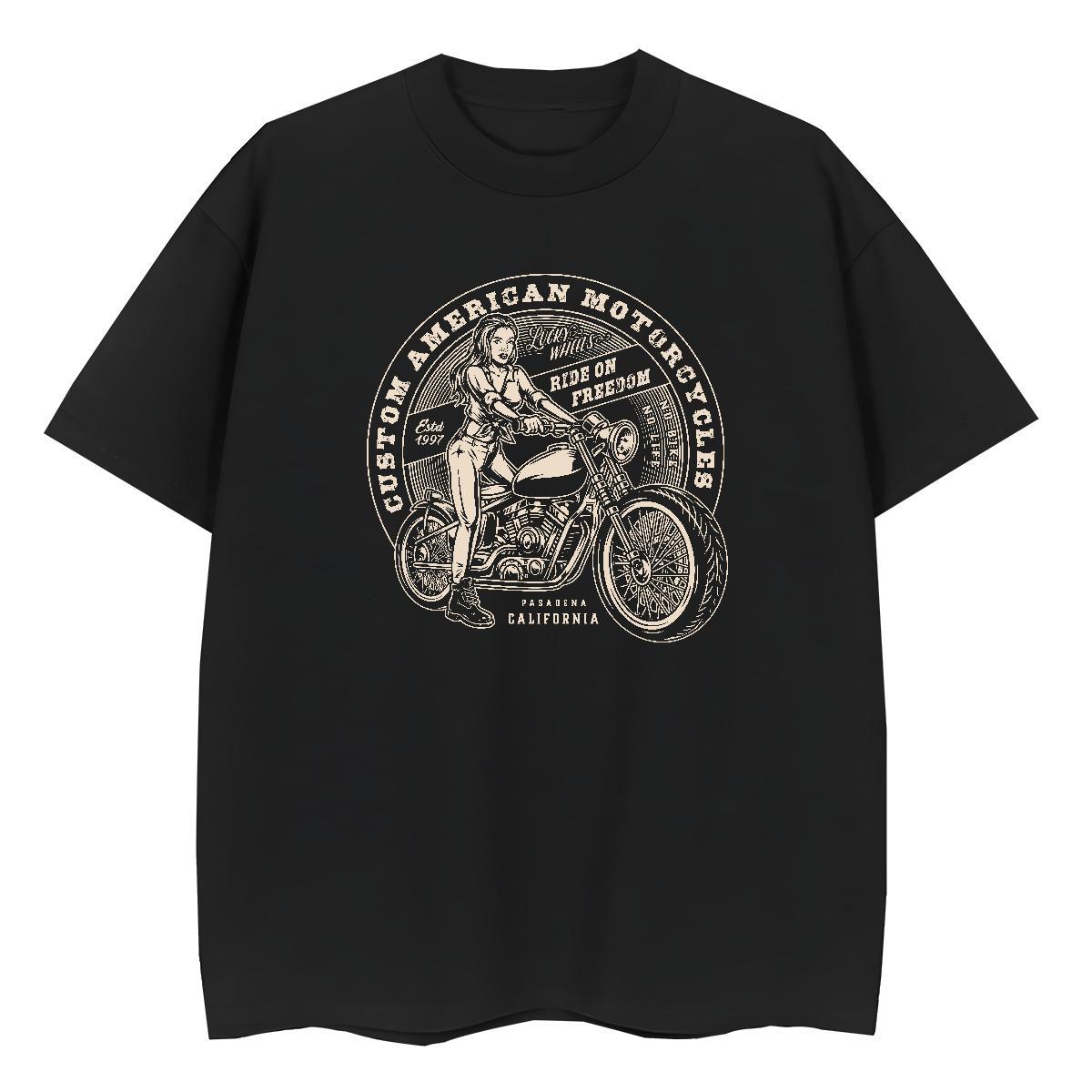 TOP Quality T Shirts Women 230g Cotton O Neck Short Sleeves Sport Motorcycle Couples T Shirts Female Plus Size Custom Tops