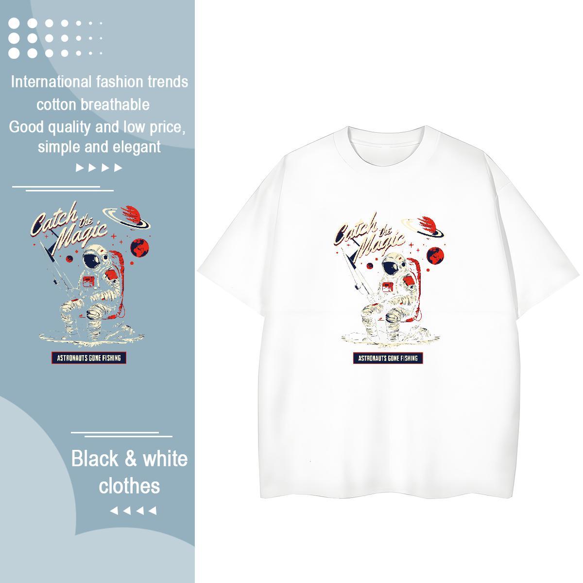Loose Women Tees 230g 100% Cotton universe Hip Hop Street Womens T Shirts Comfortable DIY Anime Printed Tops Shirt