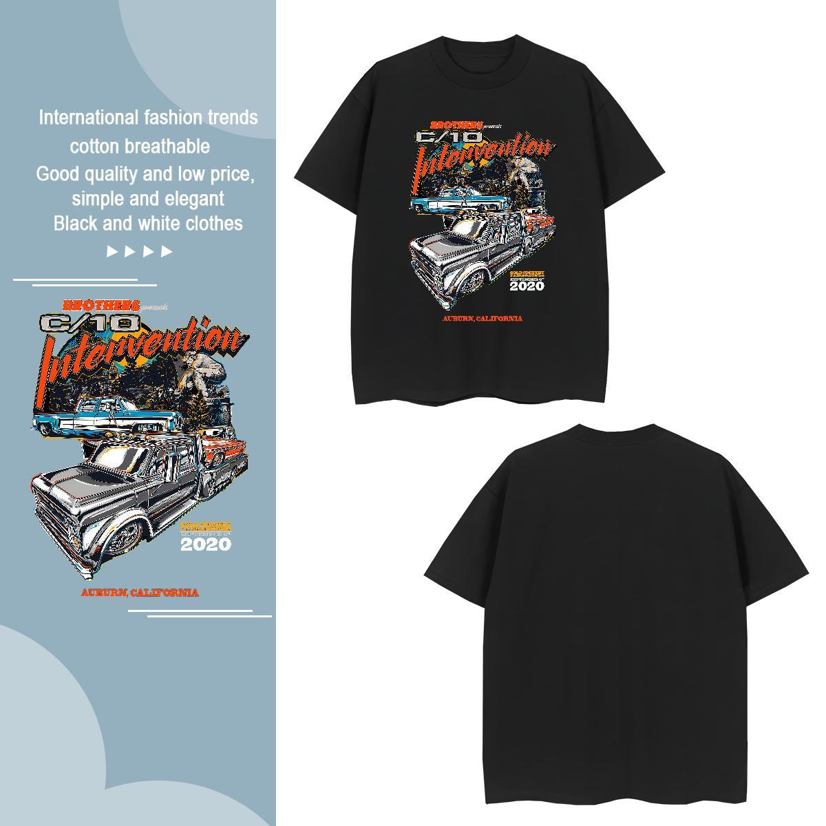 Soft car T Shirt For Man Street wear Hip Hop Men Tees 230g Cotton Stylist Crew Neck Breathable Graphic Wear