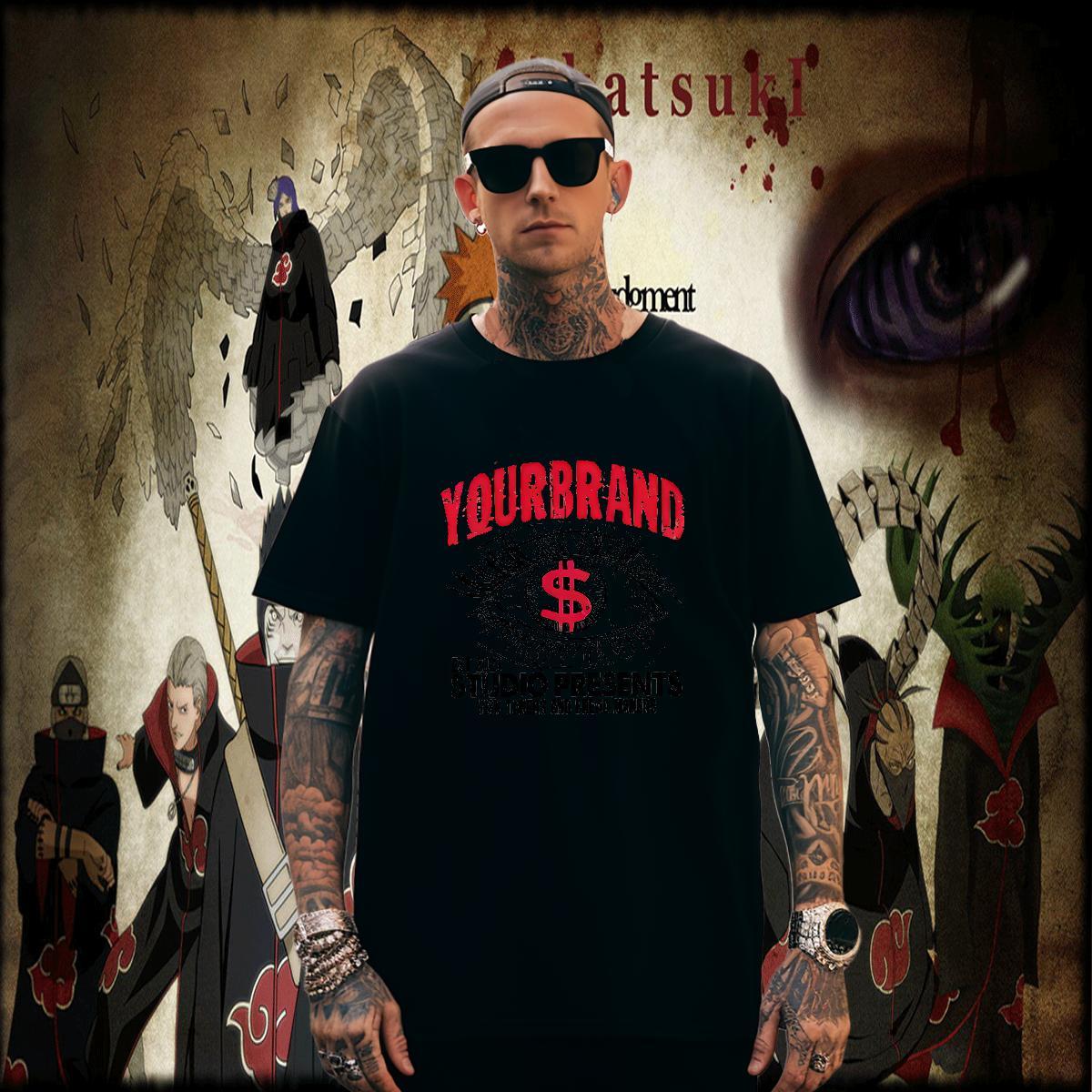 Classic dollars T-Shirts Casual Beach Mens Tshirts 230g Pure Cotton Fashion Design O Neck Short Sleeves White Plus Size Clothes