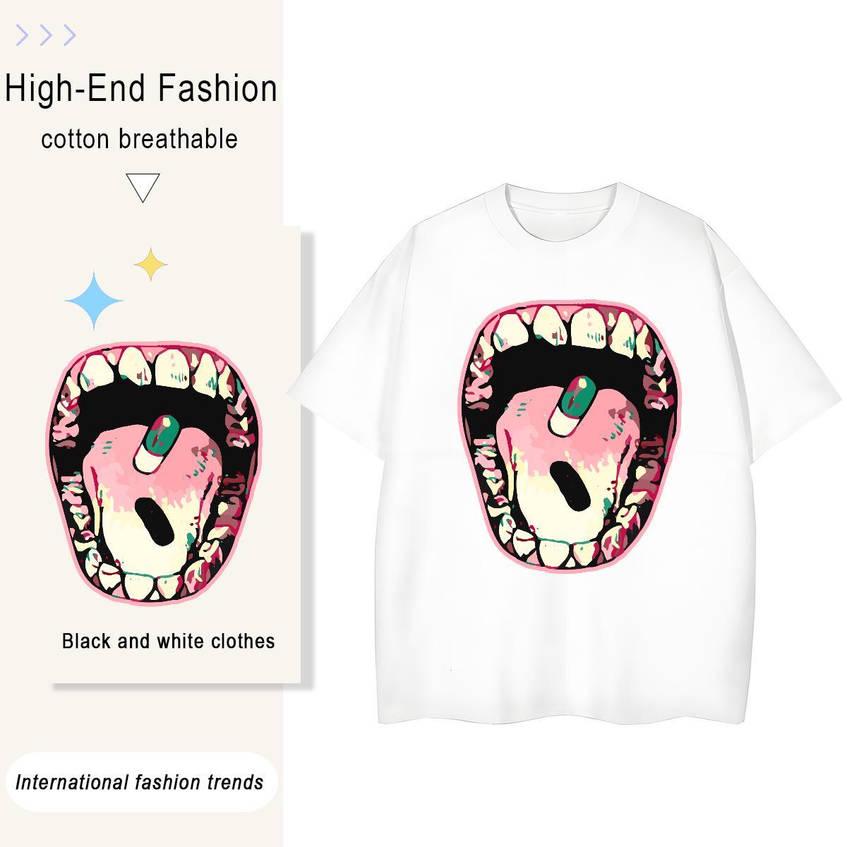 2024 Designer T-Shirts 100% Cotton 230g Breathable Hip Hop painting Womens Tshirts Female Oversized L-4XL Tops Tees