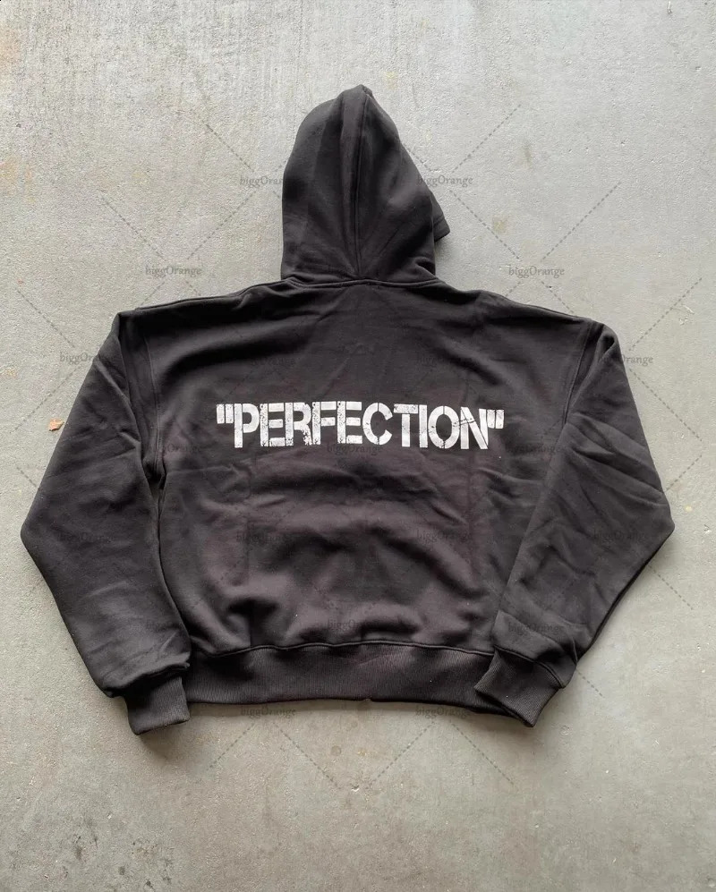 European and American fashion clothing hiphop punk letter printed zipper hoodie mens Y2K casual oversized sportswear 240821