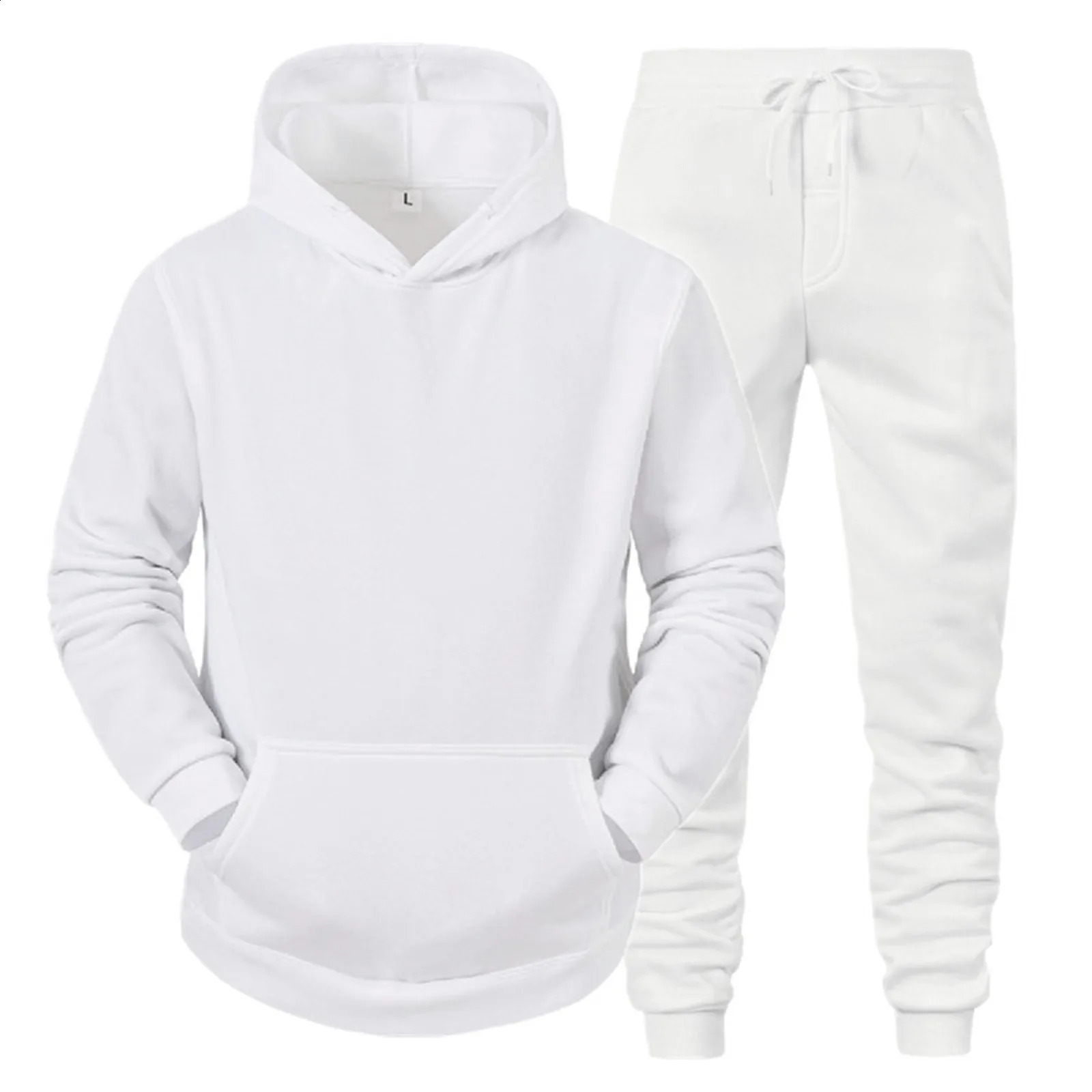autumn and winter mens pants set Tracksuit hoodiepants 2PCS fashion trend hiphop Y2K clothing sportswear 240827