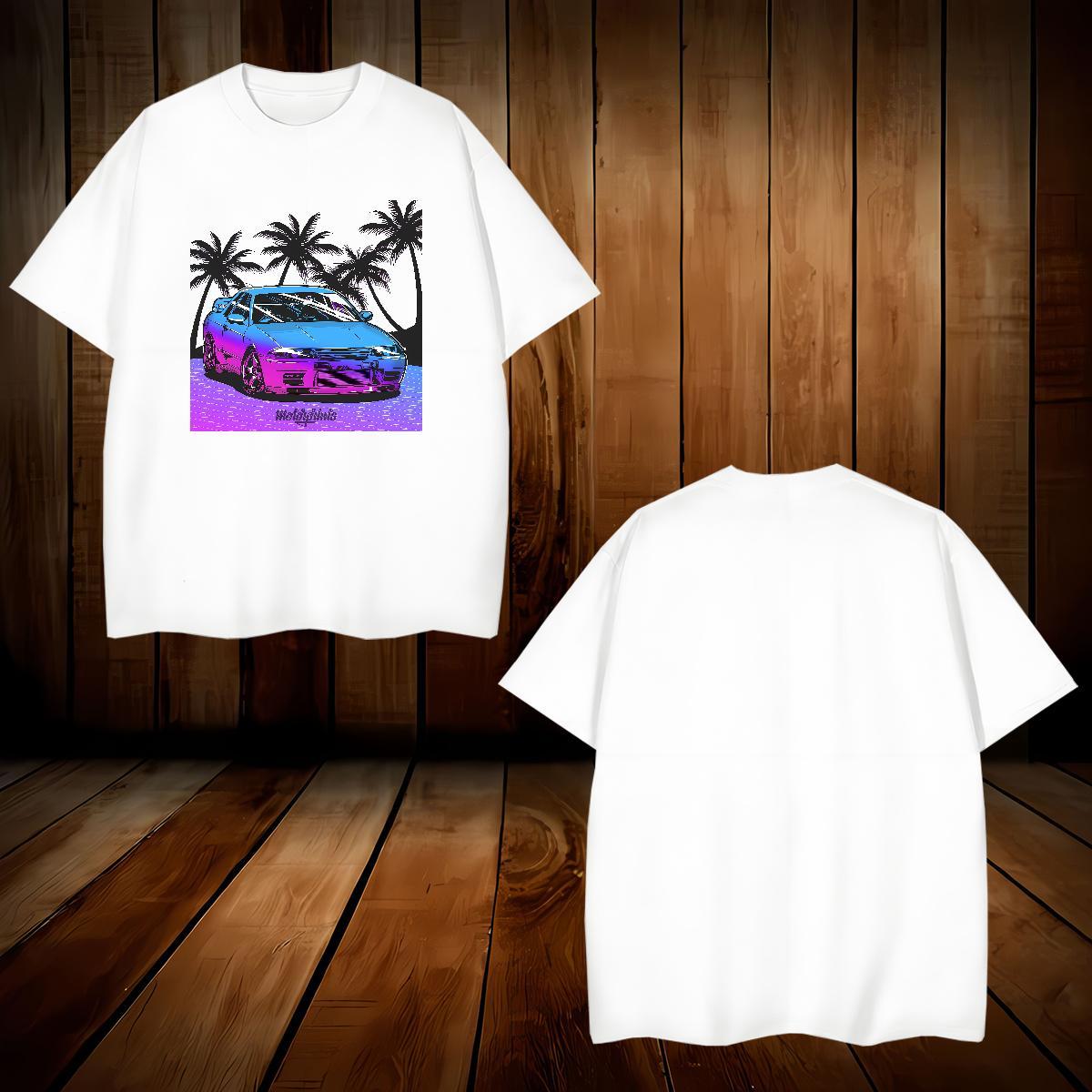 Loose beach T shirt Street Casual Men Tshirts 100% Cotton 230g 2024 New Breathable Short Sleeve Customized Print Clothes