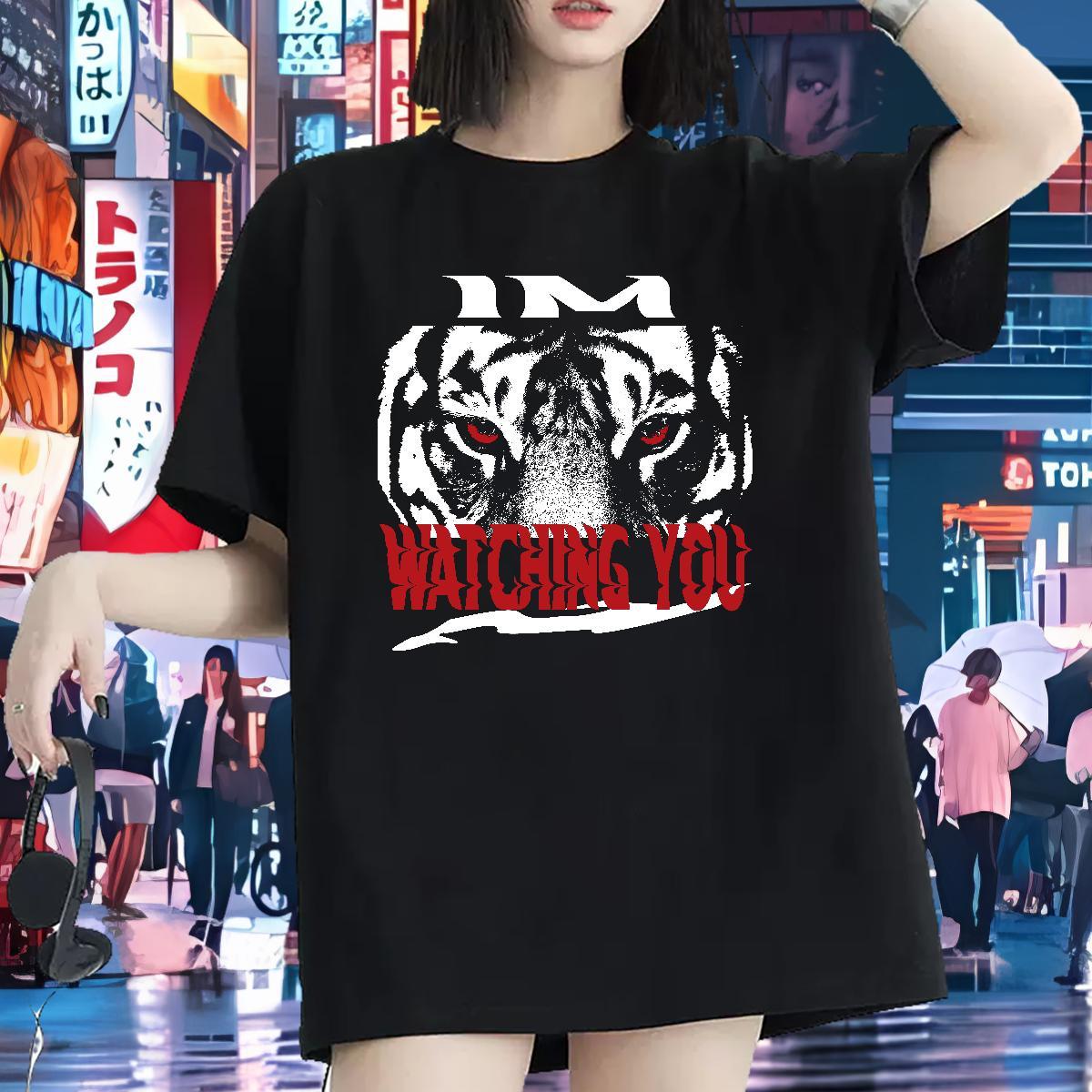 New T-Shirts Breathable Crew Neck 230g Cotton Lady T shirt Custom Print Oversized tiger Sports Street Wear Designer Nice Polos