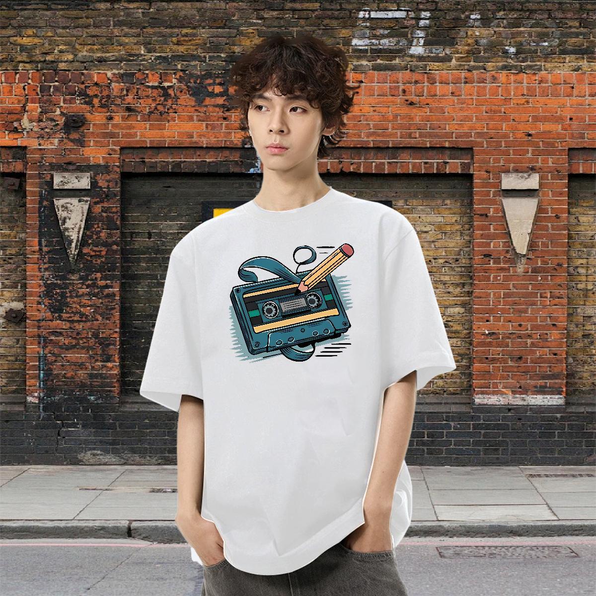 Wholesale Men Tops Tees Beach 230g Pure Cotton Oversized Crew Neck Breathable radio T Shirts Men Factory Direct Tees Shirts