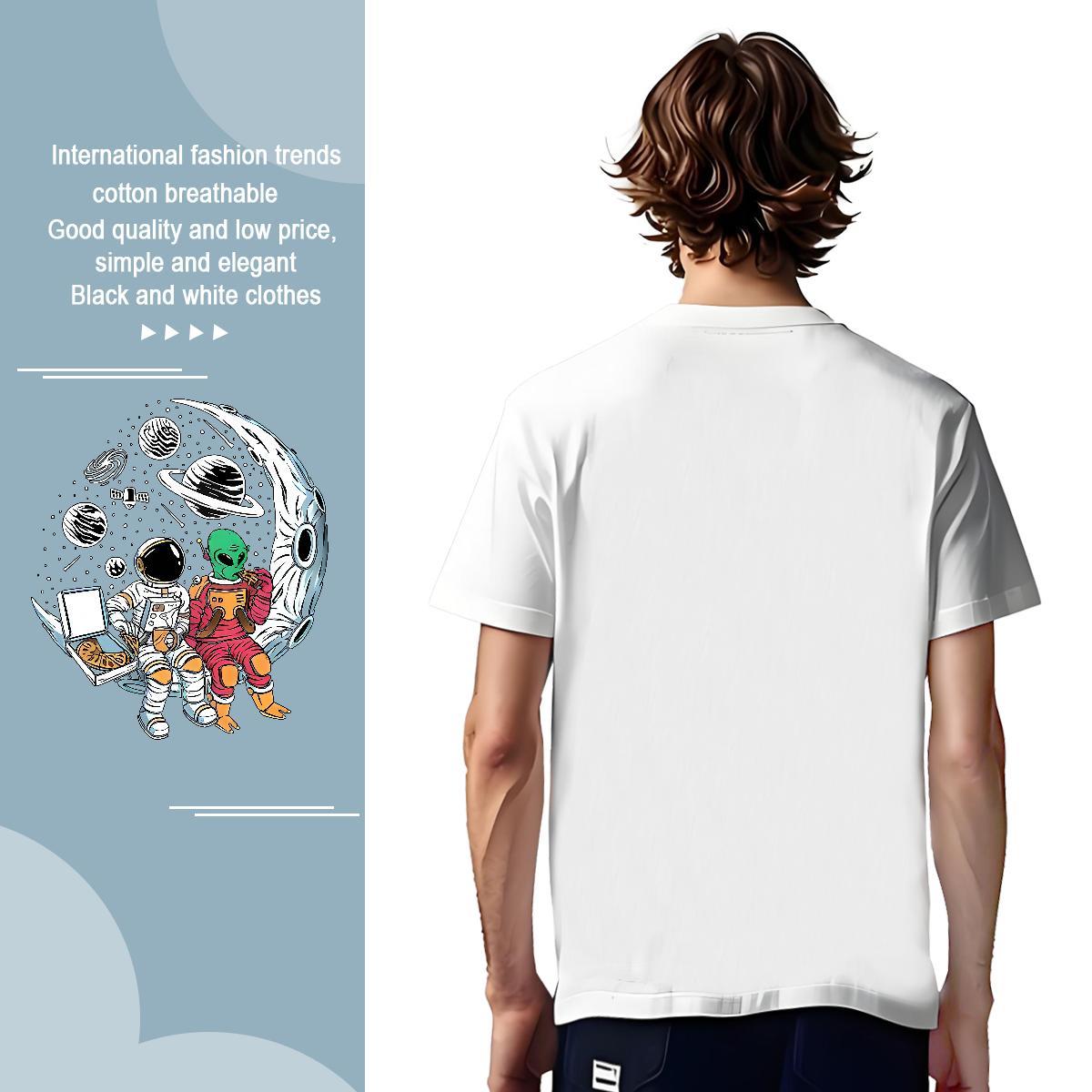Classic star Men Tshirts 230g Pure Cotton T Shirt For Man Custom Print Oversized High Street Hip Hop Crew Neck Breathable Popular Tees Shirts