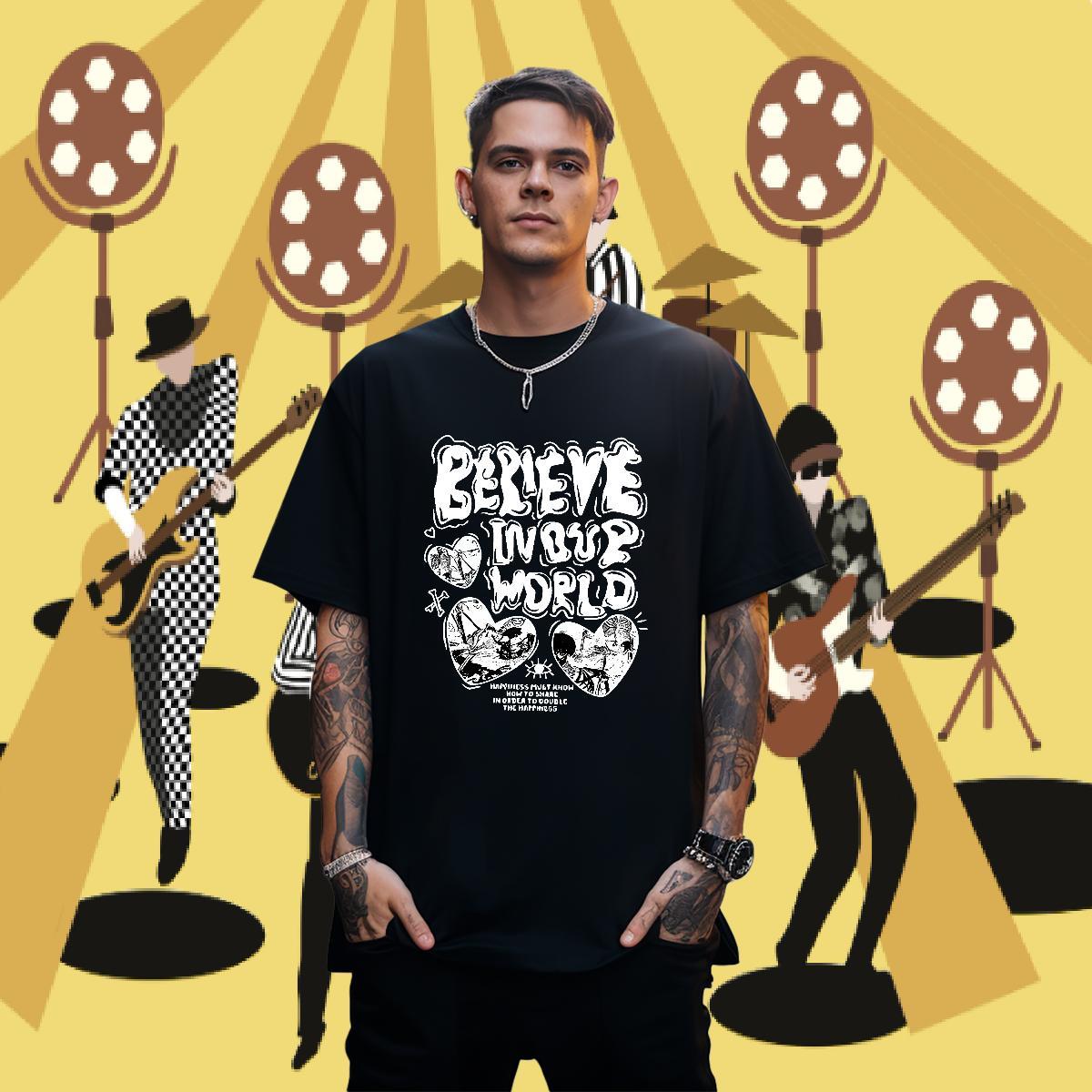 Stylist Tshirts 230g Cotton Sport heart Crew Neck Man T Shirts Comfortable Custom Printing Top Tees