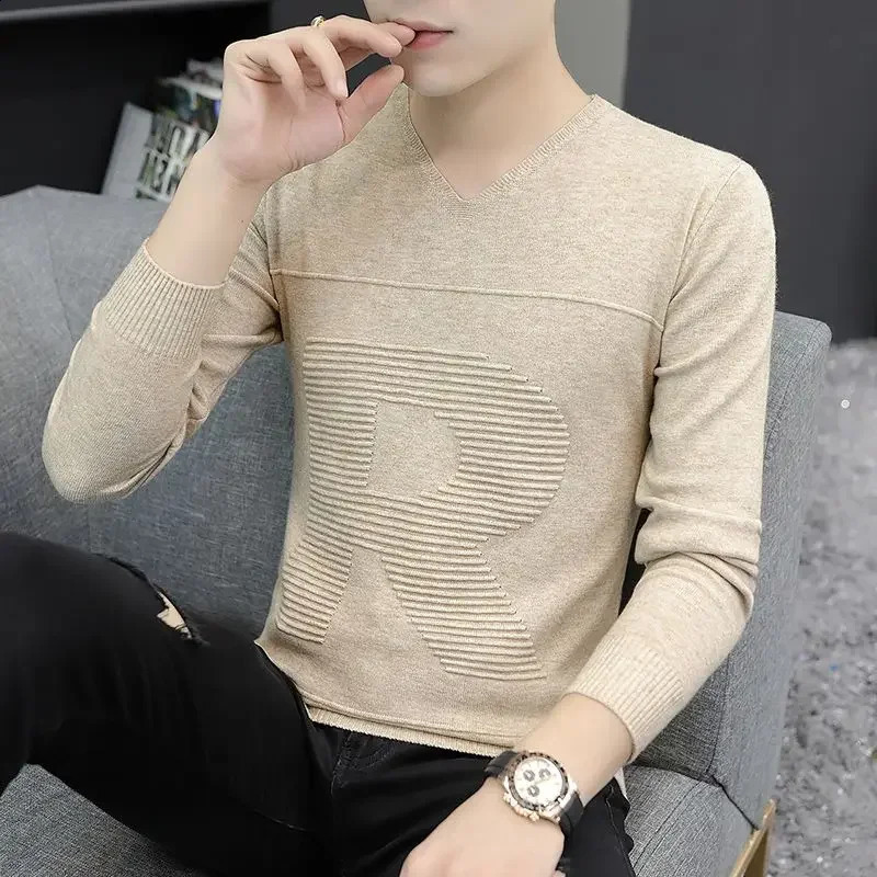 Brown floral knit mens business shirt Vneck Y2k retro streetwear X selling product S Sheap 240821
