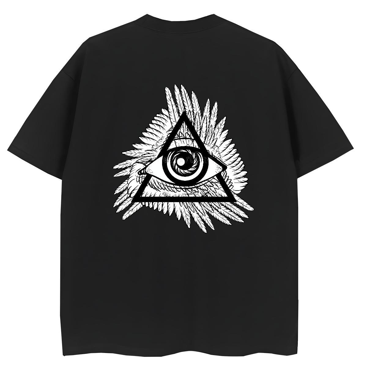 Custom T shirt 230g 100% Cotton Breathable Short Sleeve Spring Summer eye of the devil Women Tees Popular Graphic Tees Shirts