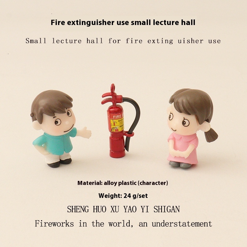 Creative Mini Simulation Extinguisher Model Baby House Fire Tool Accessories Cute Male and Female Desktop Ornament OB11