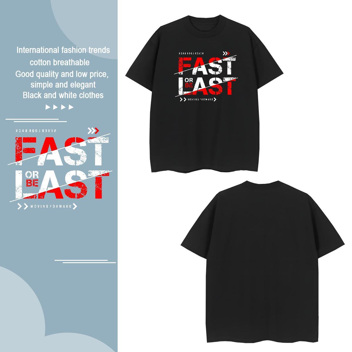 Loose letter T Shirts Men High Street Hip Hop Men Tshirts 230g Cotton New Arrival Breathable Short Sleeve Plus Size Custom Top Tees